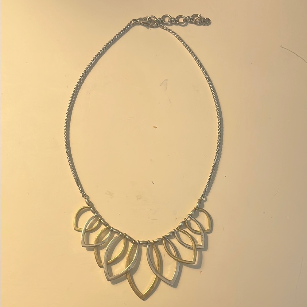 Lucky Brand Mixed Metal Leaf Necklace